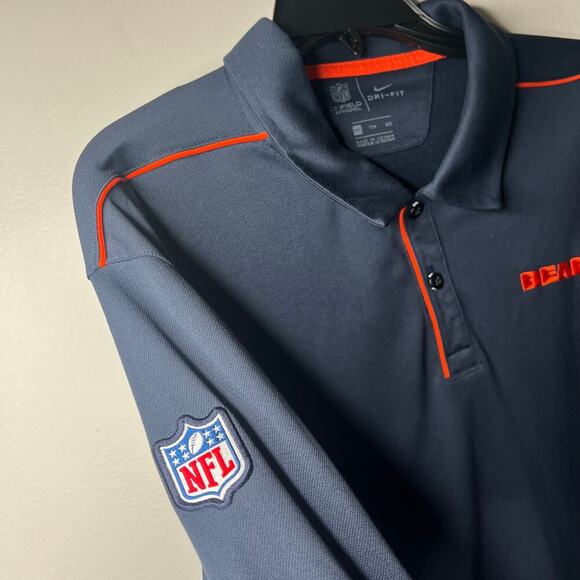 Nike Dri-Fit Men's Chicago Bears Long Sleeve Polo NFL Tailgate Pullover XXL - Picture 6 of 11